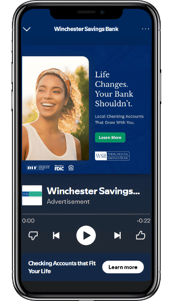 phone screen with Spotify Ad