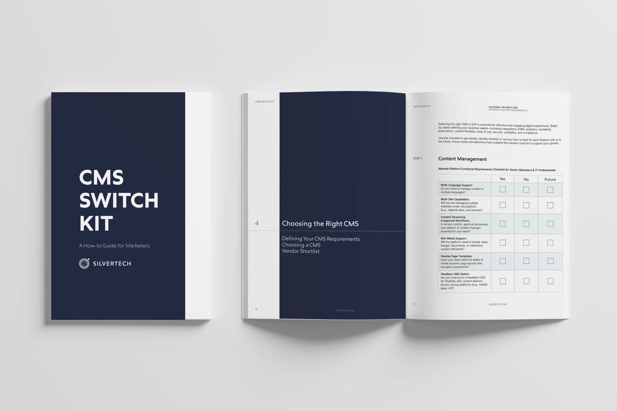 Cover and opened page of CMS Switch Kit