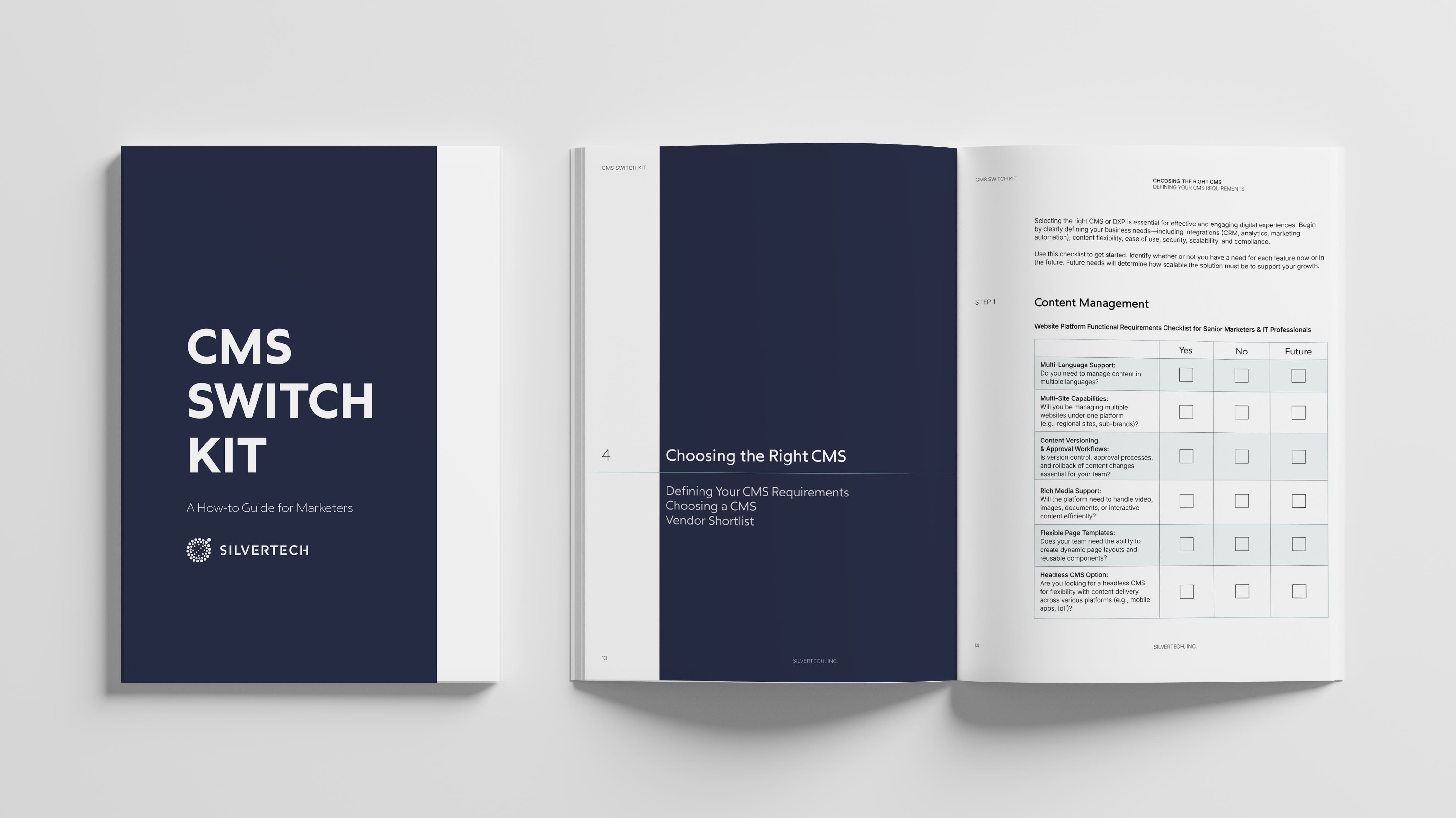 Cover and opened page of CMS Switch Kit